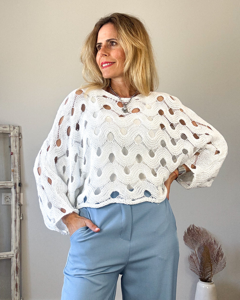 Jersey calado blanco