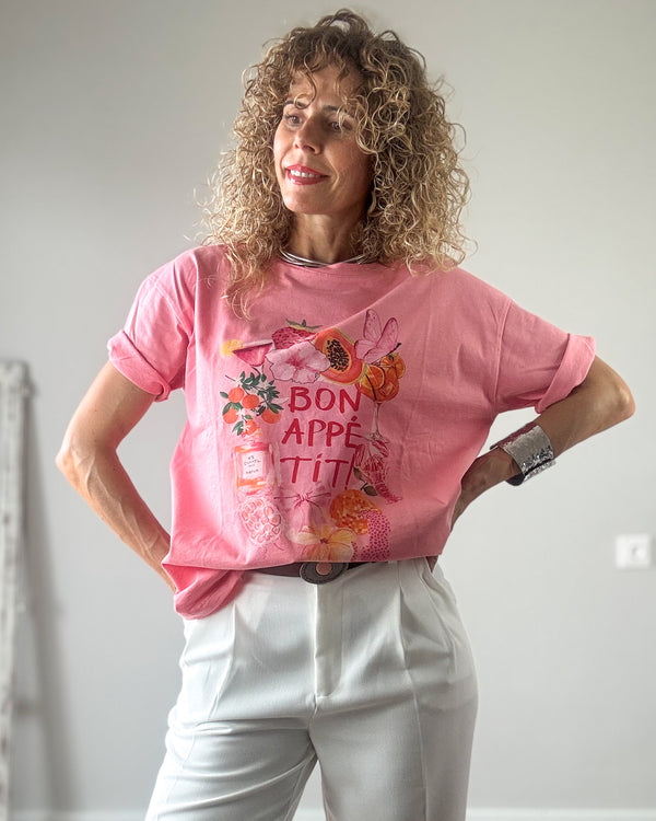 Camiseta rosa fruit