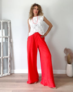 Pantalón palazo rojo