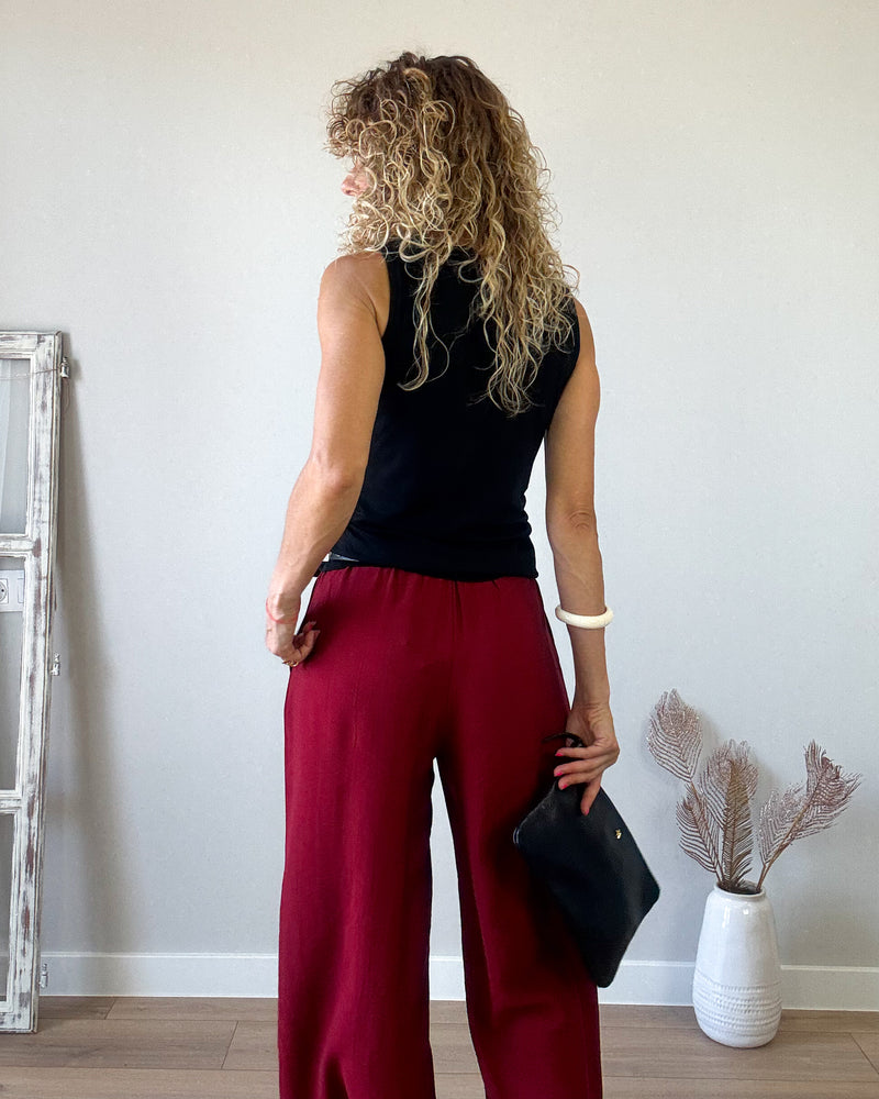 Pantalón guinda fluído
