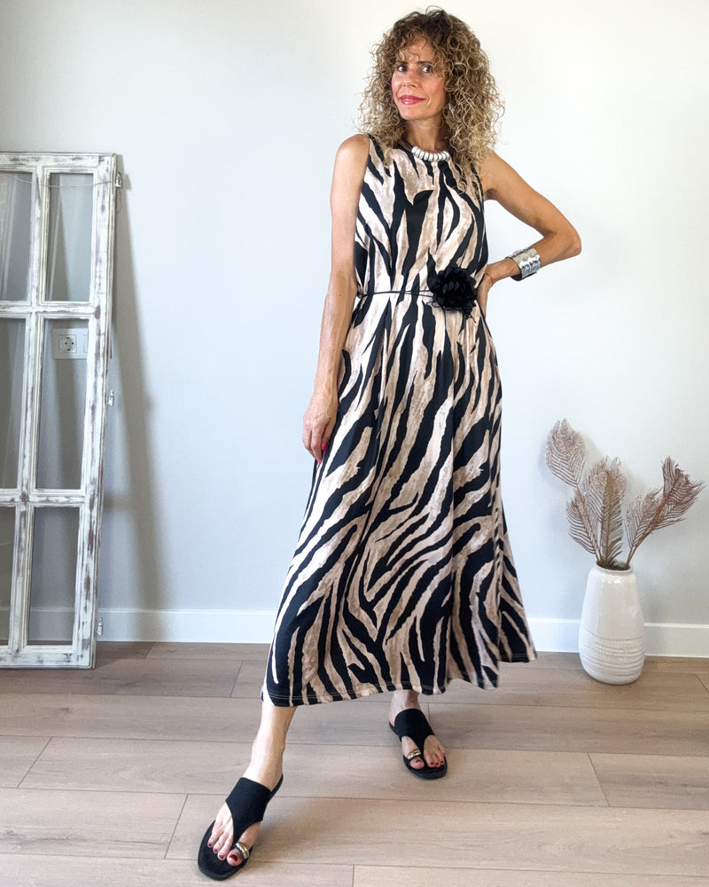 Vestido negro estampado