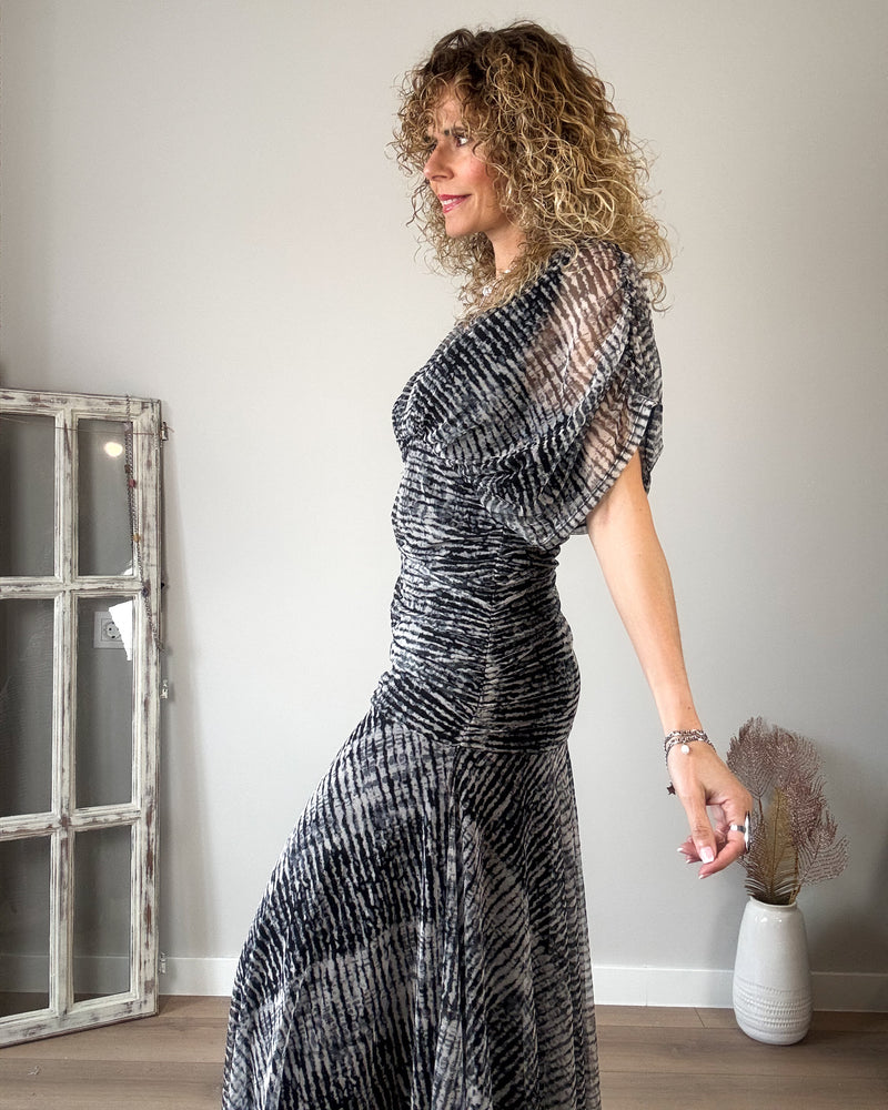 Vestido tul negro blanco
