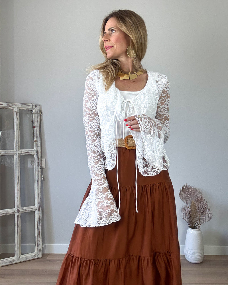 Chaqueta encaje boho
