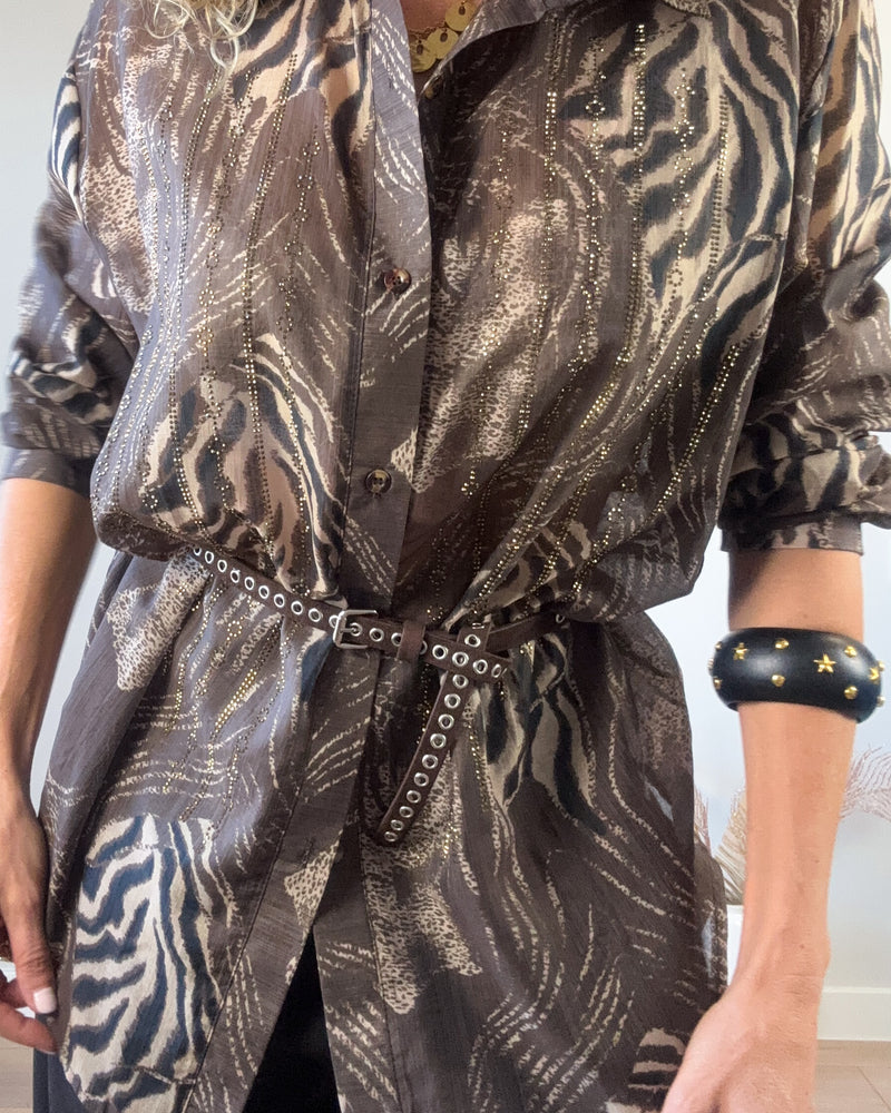 Camisa print strass