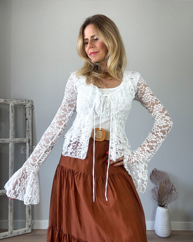 Chaqueta encaje boho