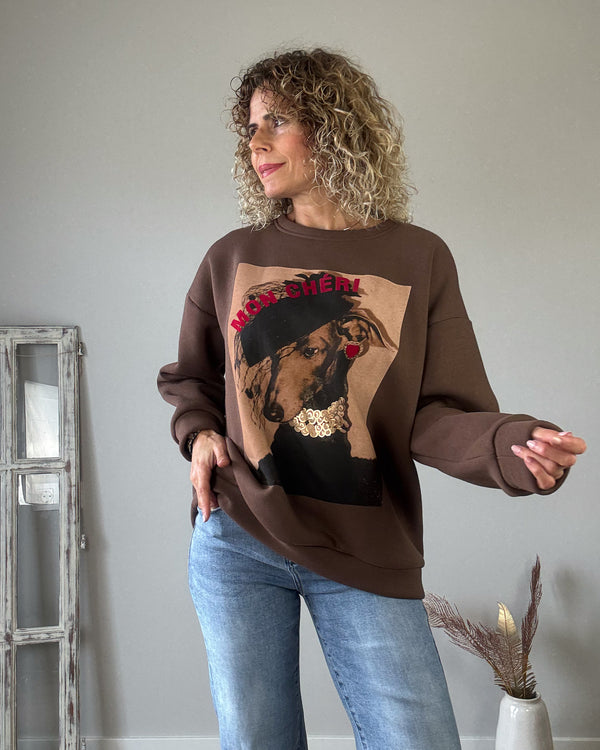 Sudadera marrón dog