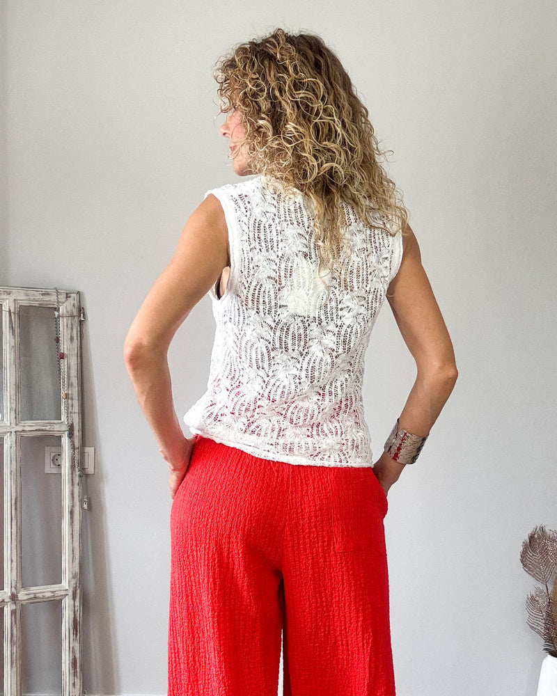 Pantalón palazo rojo