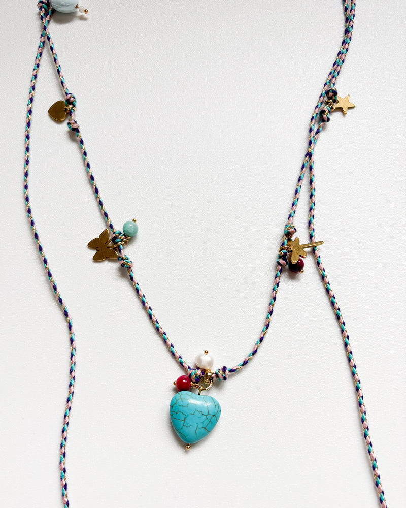 COLLAR CORAZÓN TURQUESA