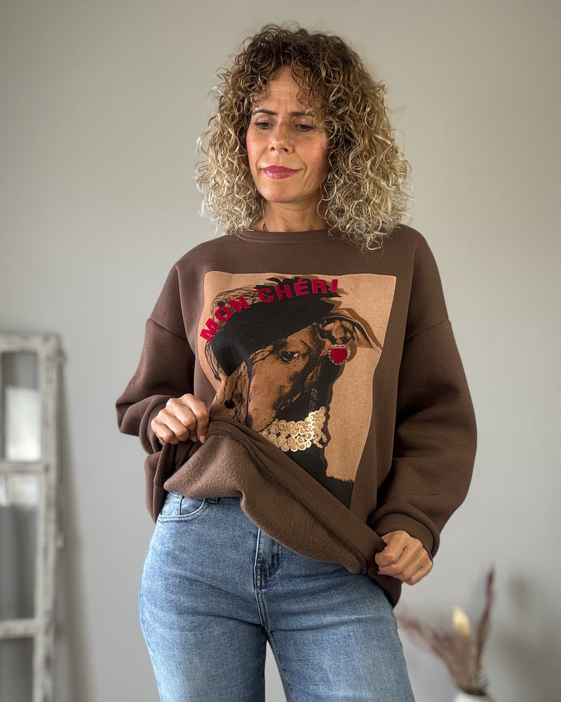 Sudadera marrón dog