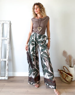 Pantalón verde palazo