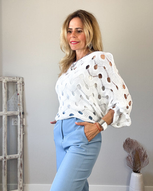 Jersey calado blanco