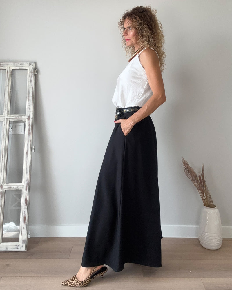 Pantalón negro wideleg