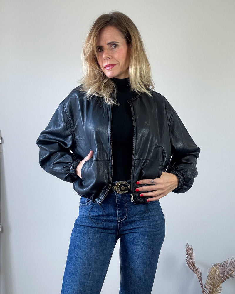 Cazadora black bomber