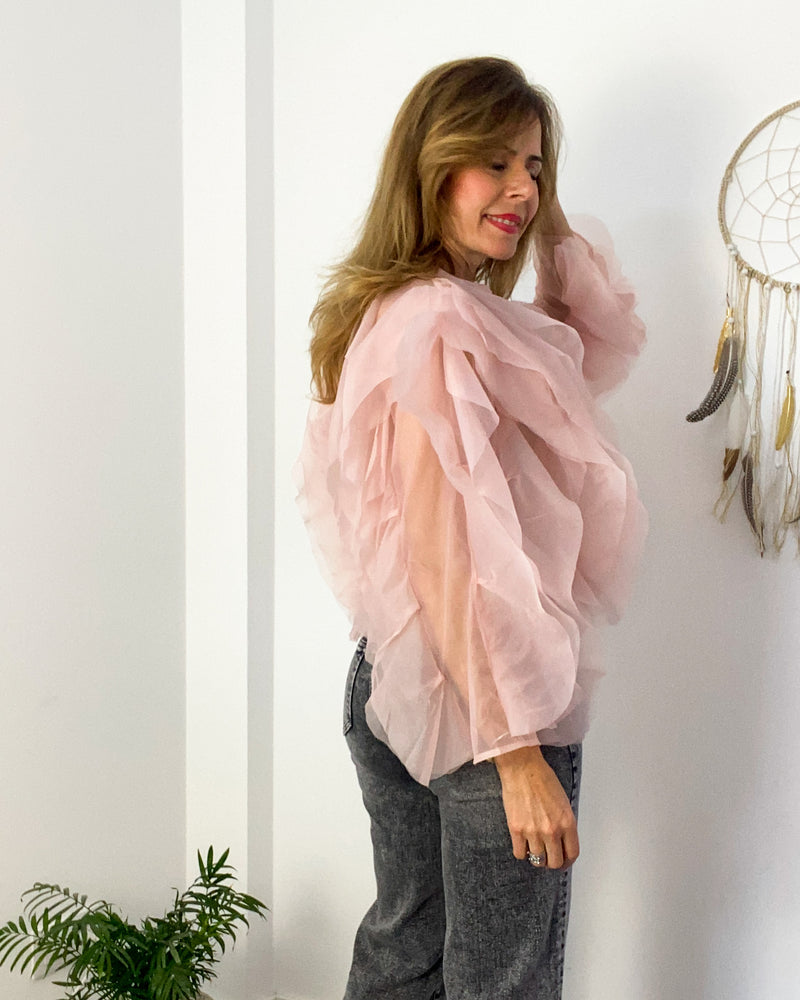 Blusa rosa gasa