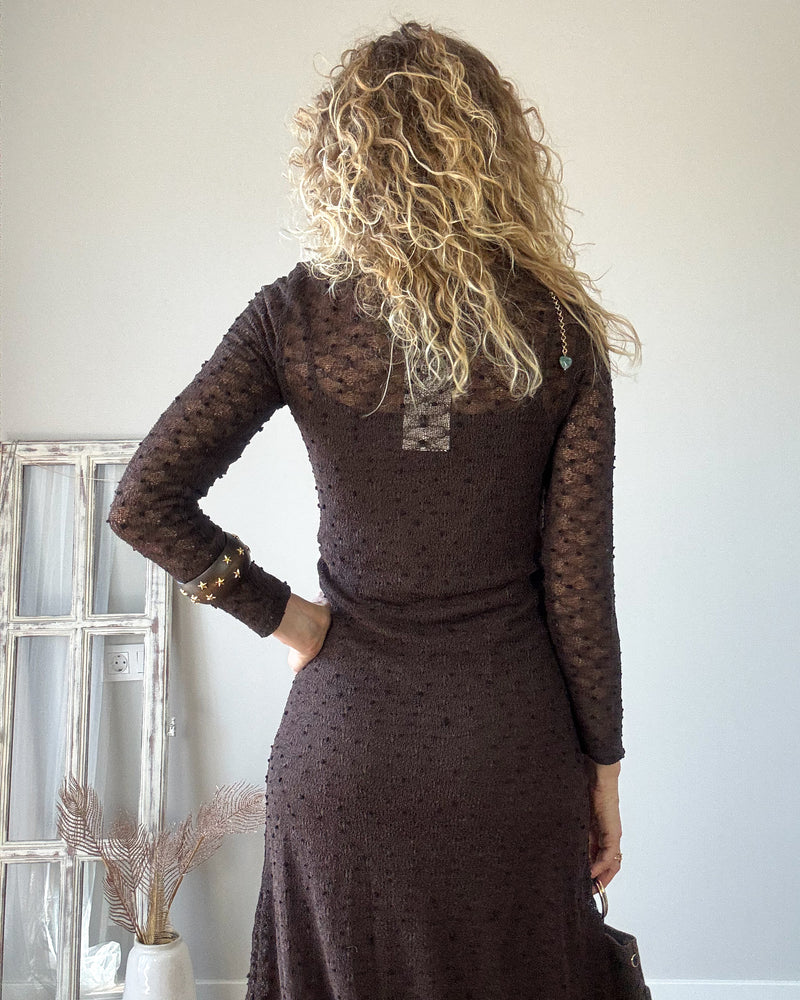 Vestido nudo chocolate