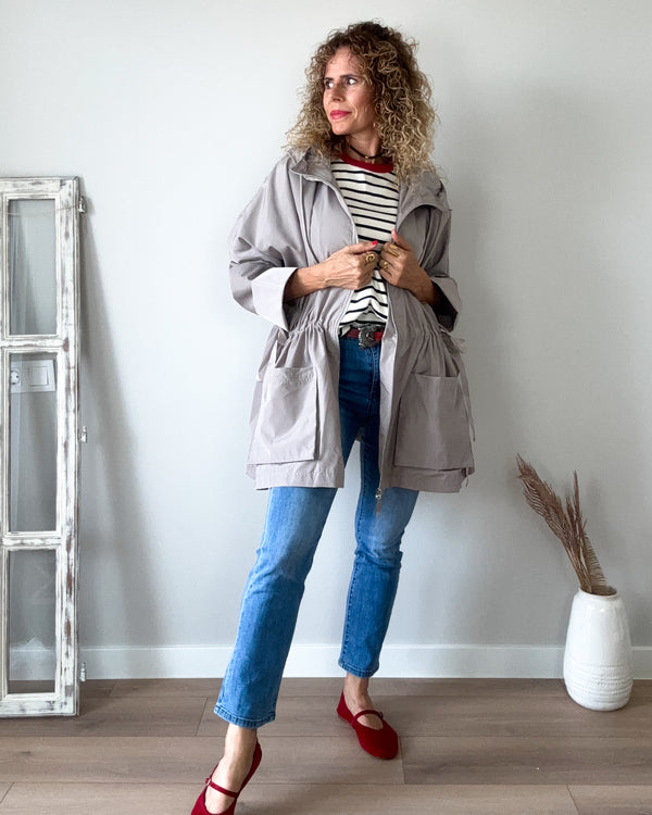 Gabardina topo midi