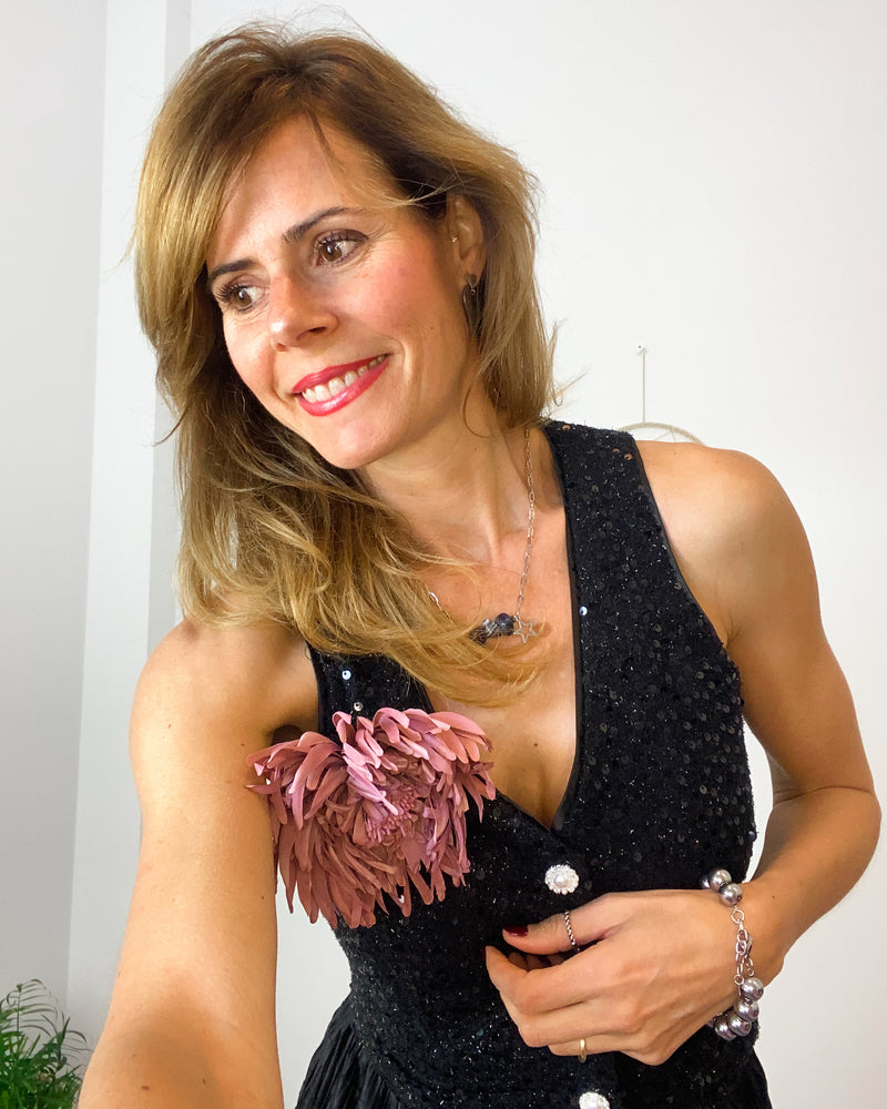 Flor broche rosa