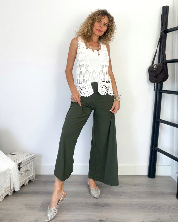 Pantalón ancho verde
