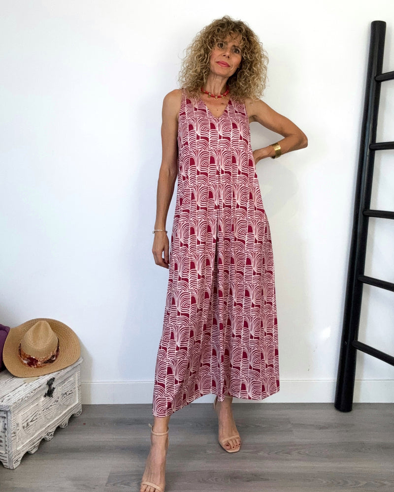 Vestido punto guinda