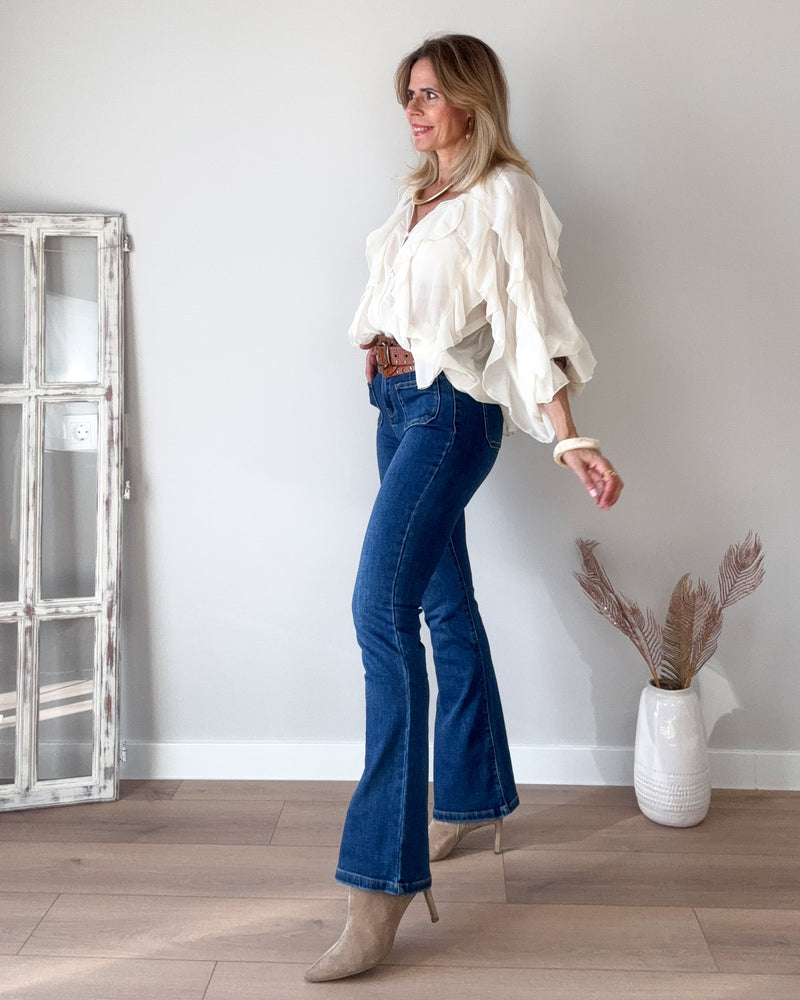 Blusa beige volantes