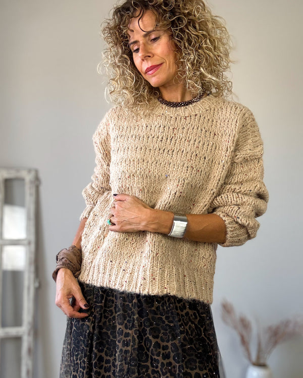 Jersey camel lentejuela