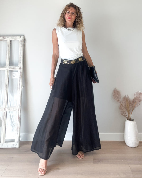 Pantalón negro palazo