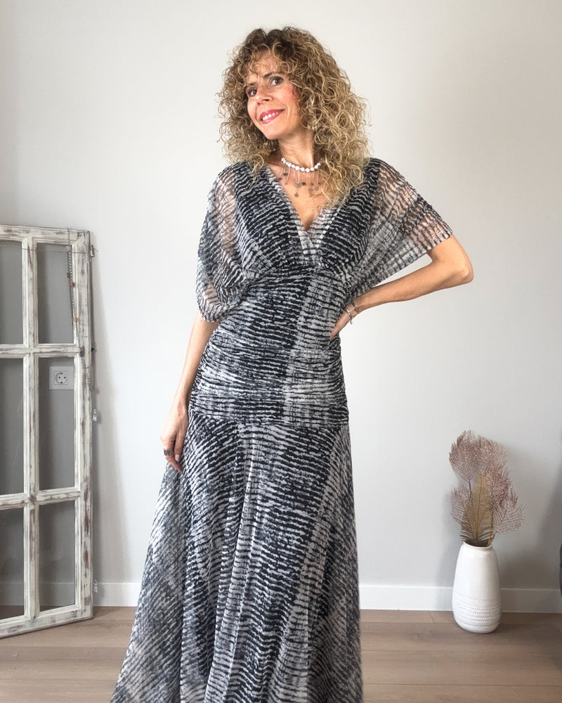 Vestido tul negro blanco