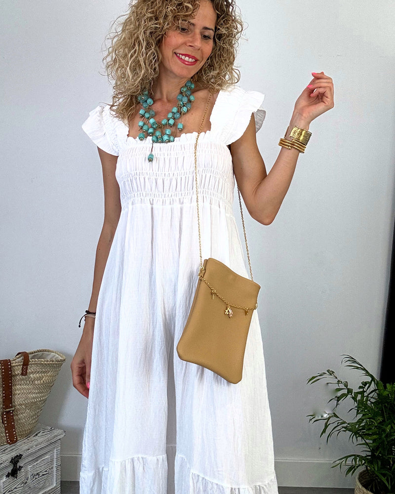 Vestido blanco gomado