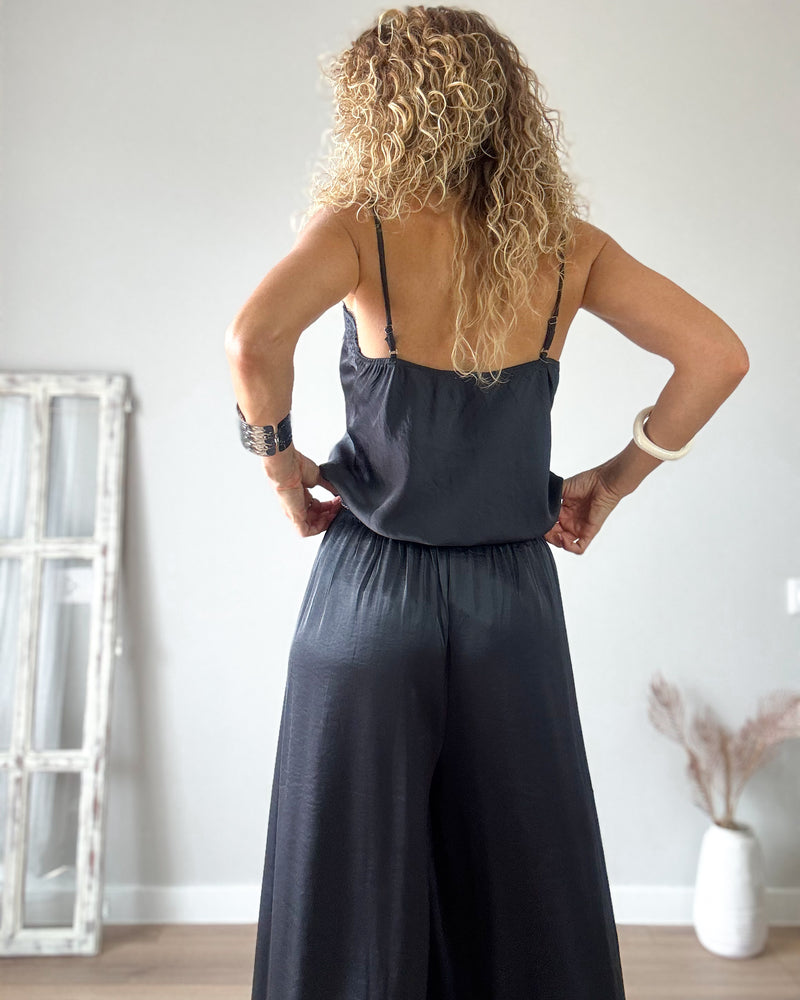 Pantalón antracita satin