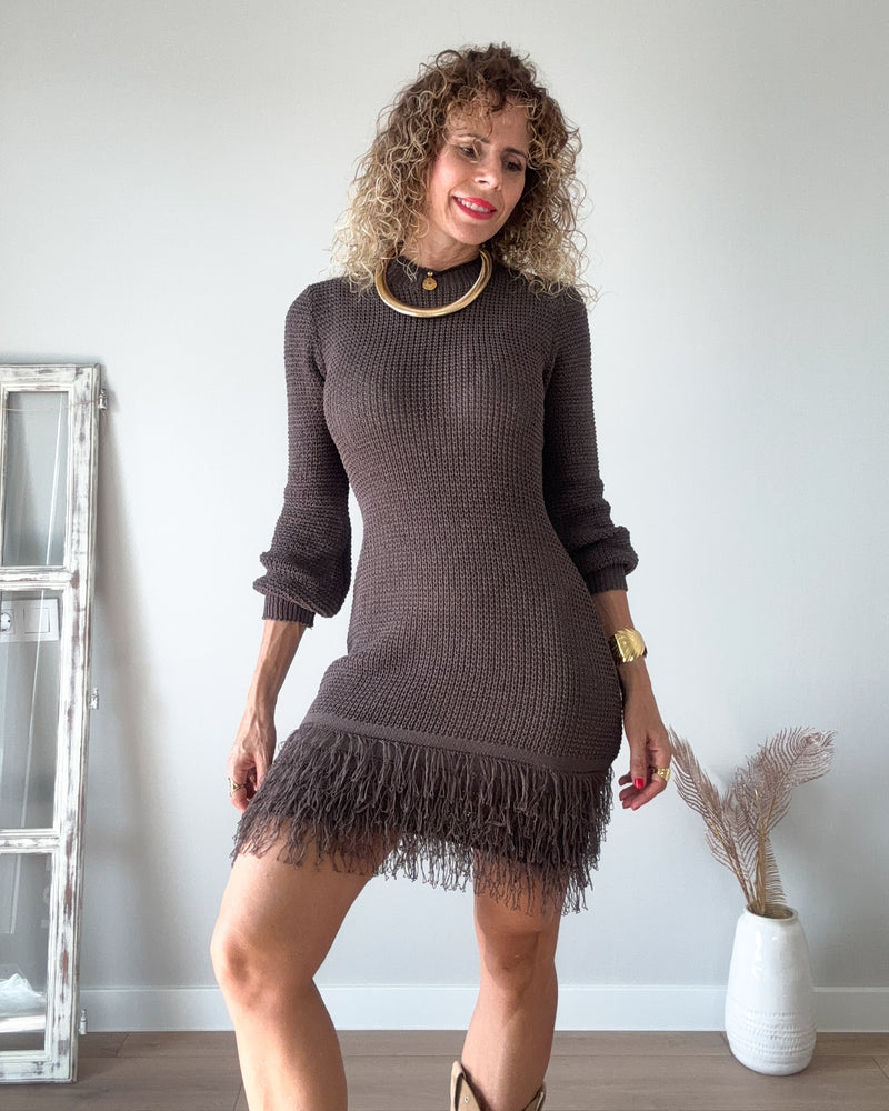 Vestido punto chocolate