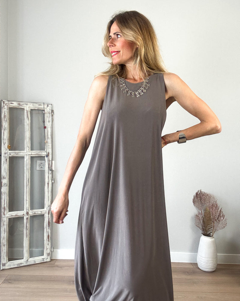 Vestido punto hoja seca