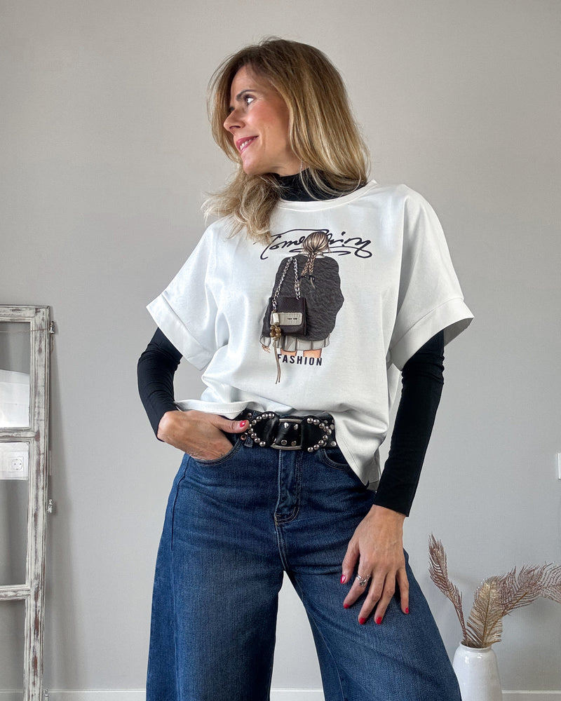 Camiseta girl marron