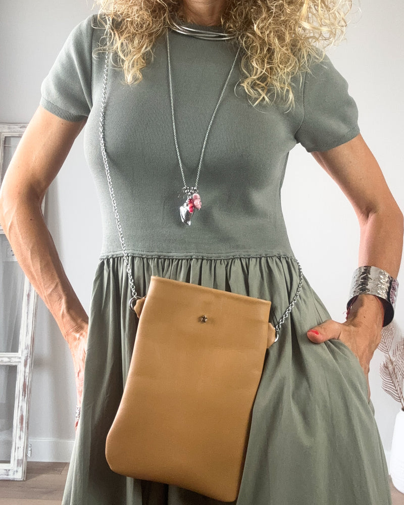 Vestido oliva combi