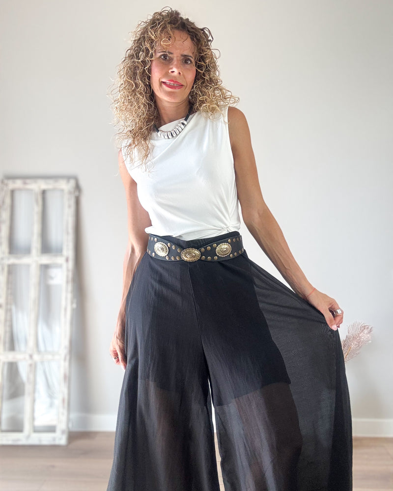 Pantalón negro palazo