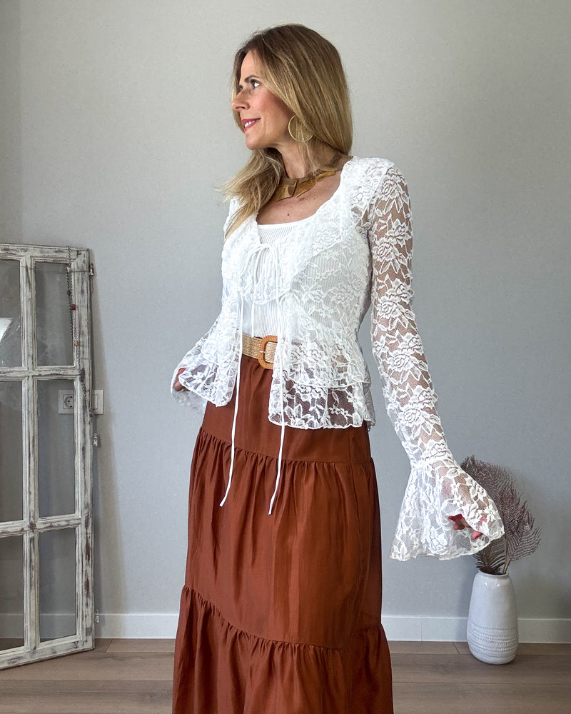 Chaqueta encaje boho