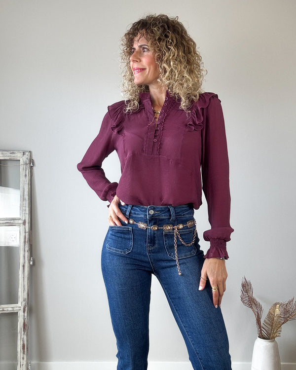 Blusa burdeos jane
