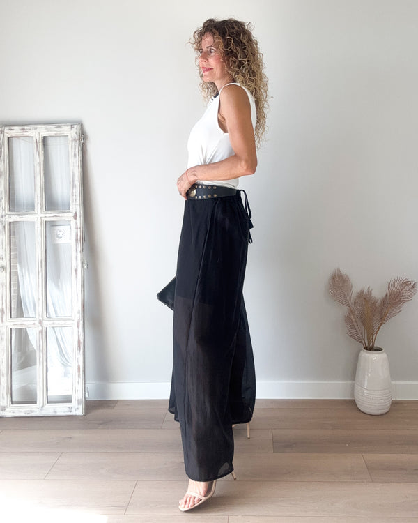 Pantalón negro palazo