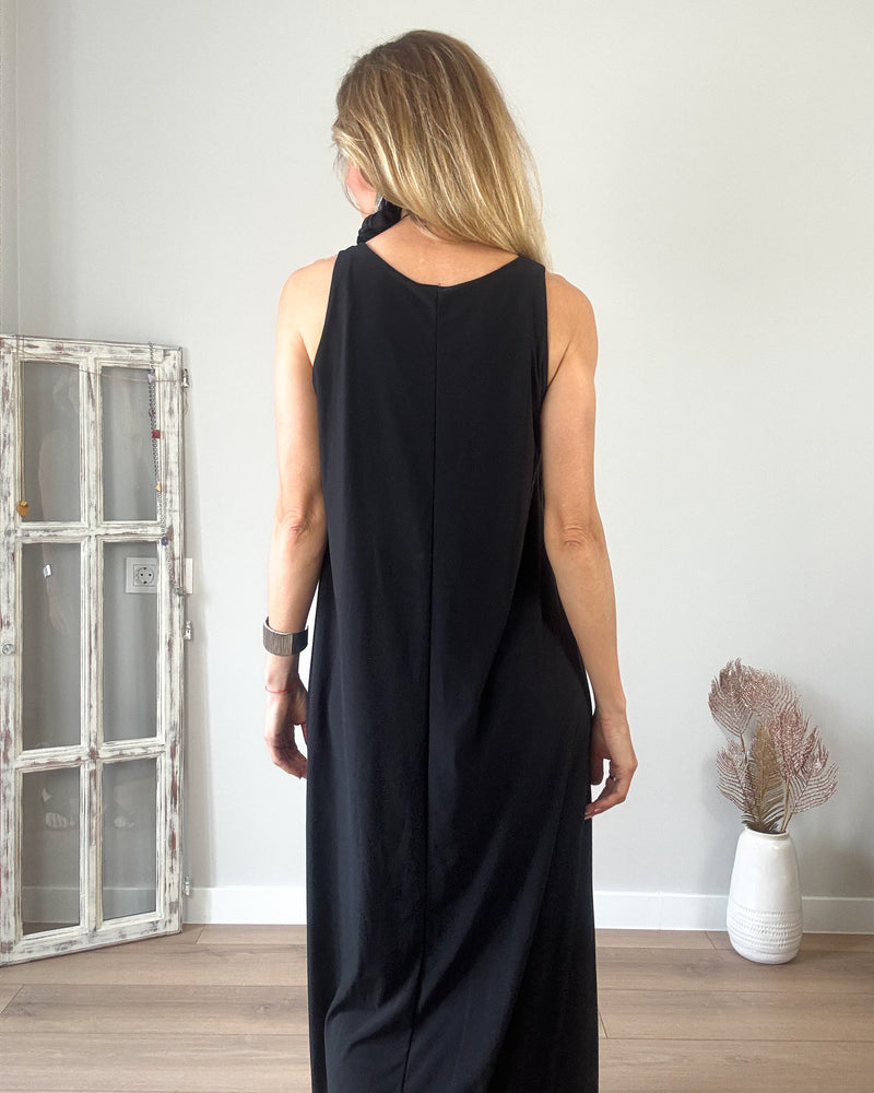 Vestido punto negro iris