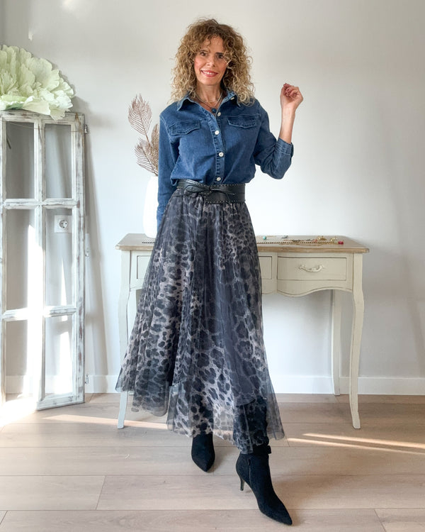 Camisa denim botón