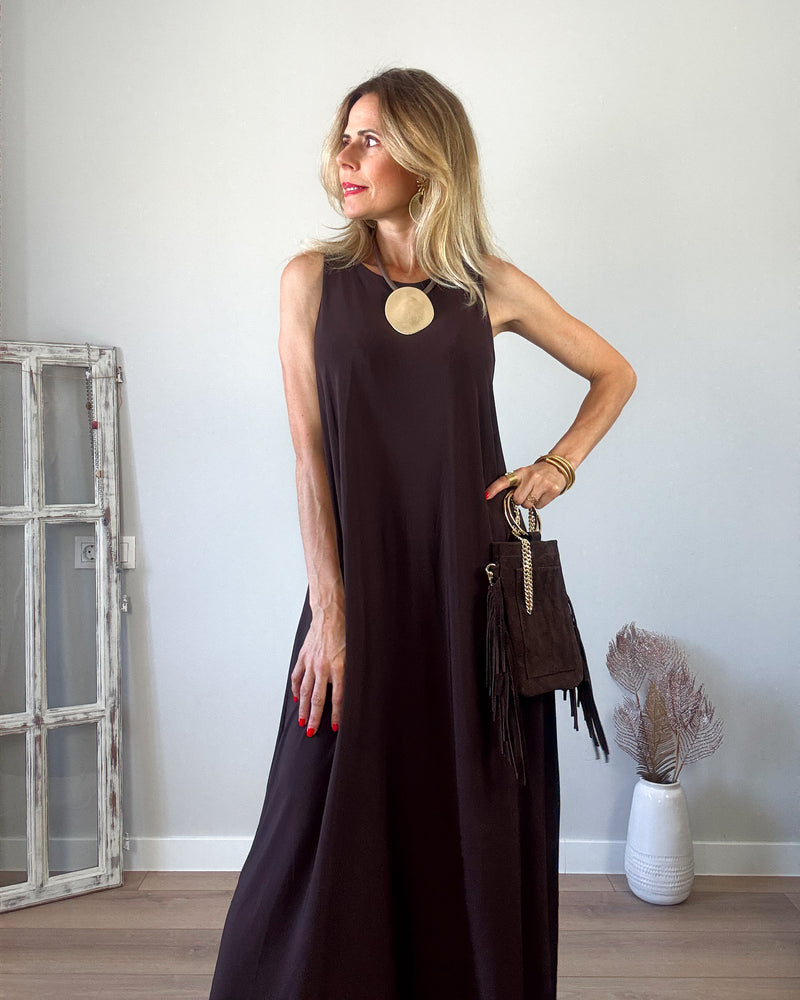 Vestido chocolate iris