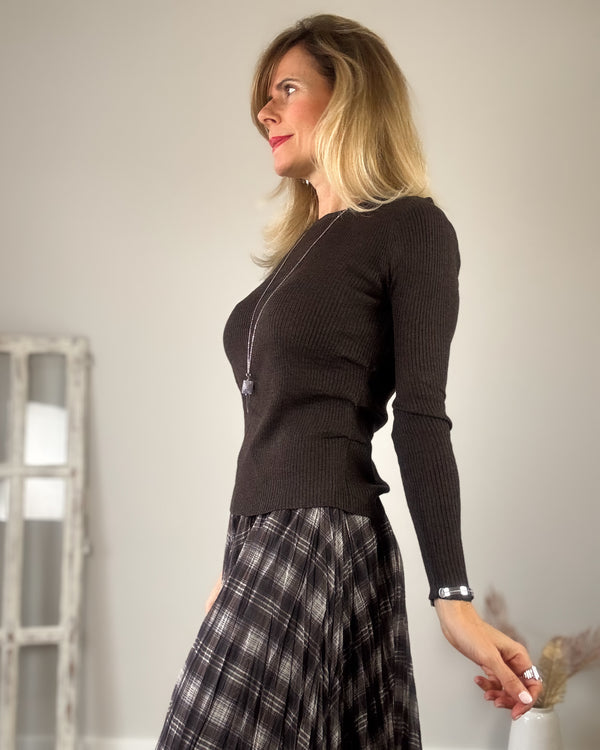 Camiseta marrón drapeada