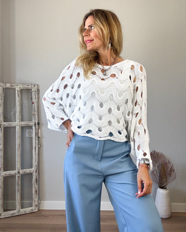 Jersey calado blanco