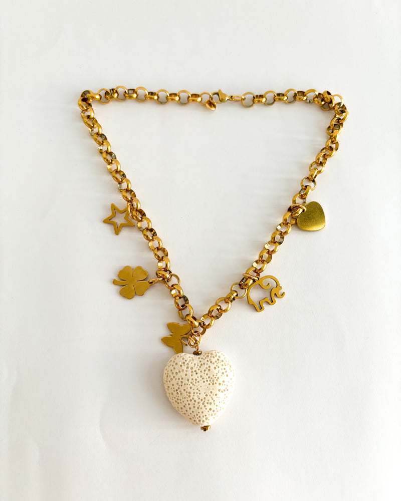 COLLAR CORAZÓN BLANCO