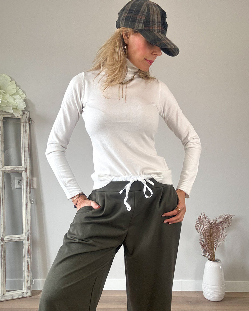 Pantalón caqui wideleg