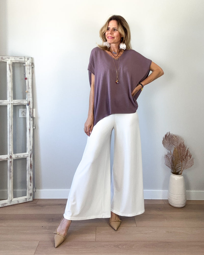 Pantalón ancho blanco