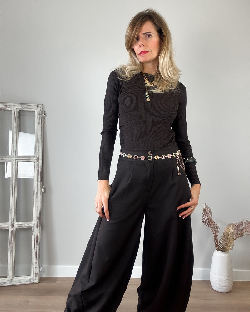 Pantalón marrón flow