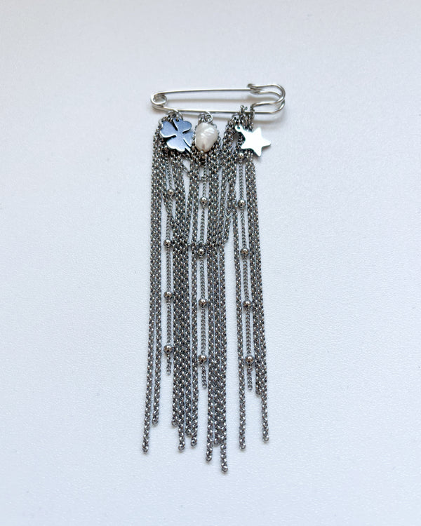 Broche cadenas perlas