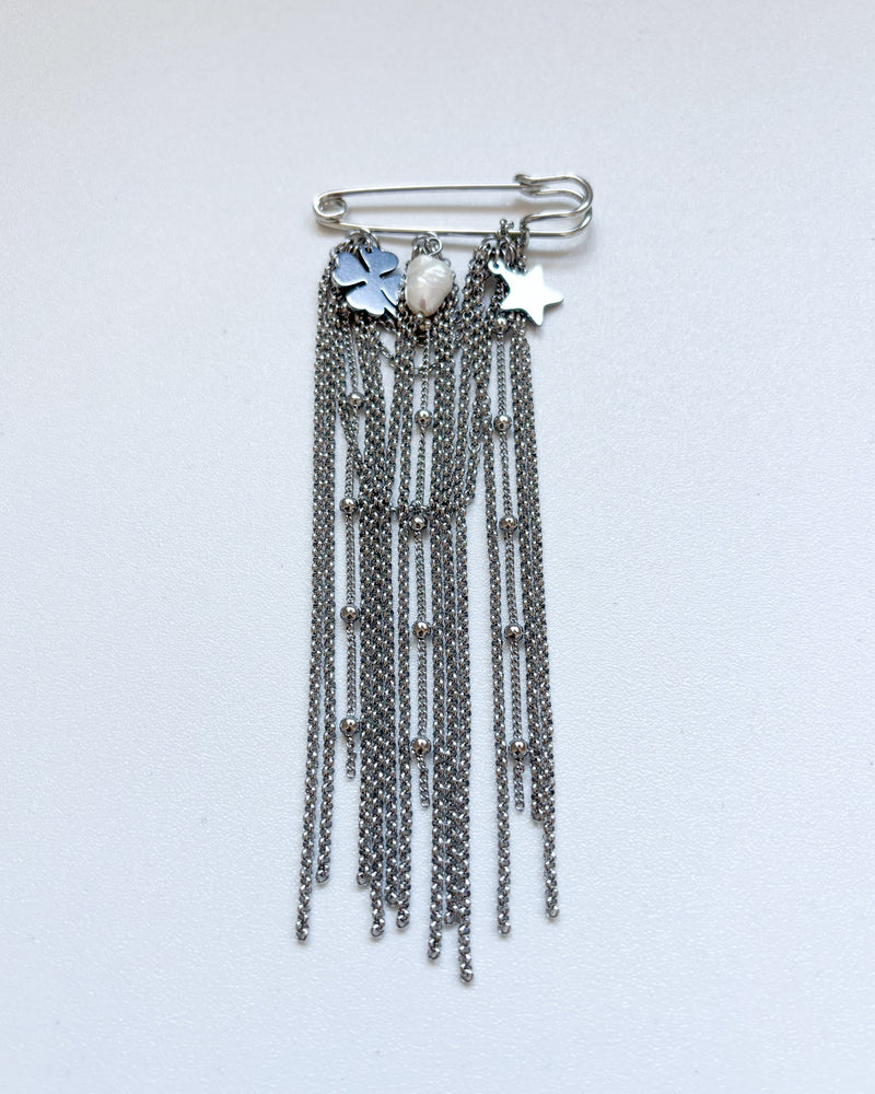 Broche cadenas perlas