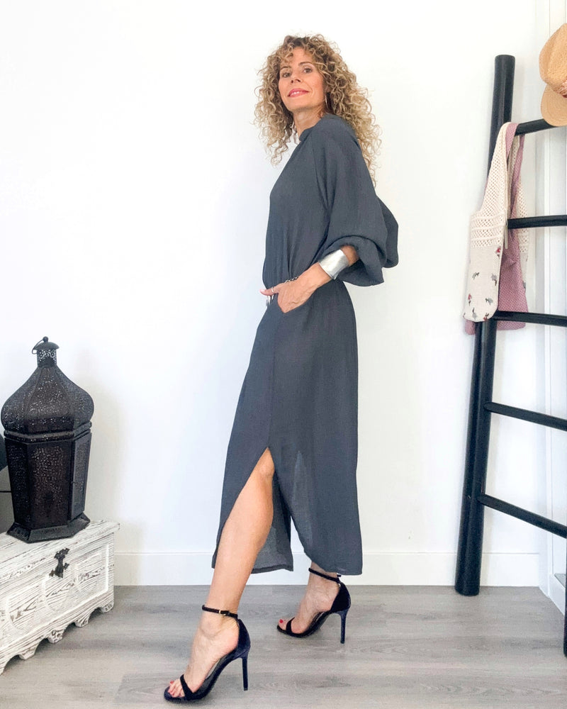 Vestido kaftán antracita