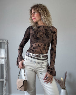 Camiseta terciopelo flor